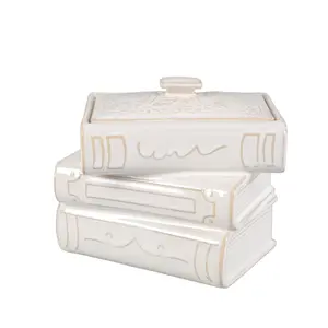 Stacked Books Ceramic Candle – Fresh Air