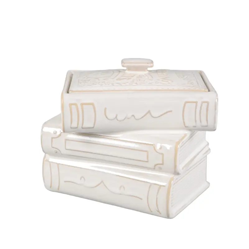 Stacked Books Ceramic Candle – Fresh Air