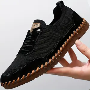Men's Fashion Sneakers - Casual and Sporty Street Shoes, Solid Color, All-Season, Low-Top, Slip-On, Round Toe, Breathable Fabric Upper and Lining