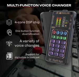 X55 Pro Handheld Mini Soundcard with Professional Chipset for Gaming Singing & Podcasting Portable Audio Interface Compatible with Various Mobile Phones and Computers