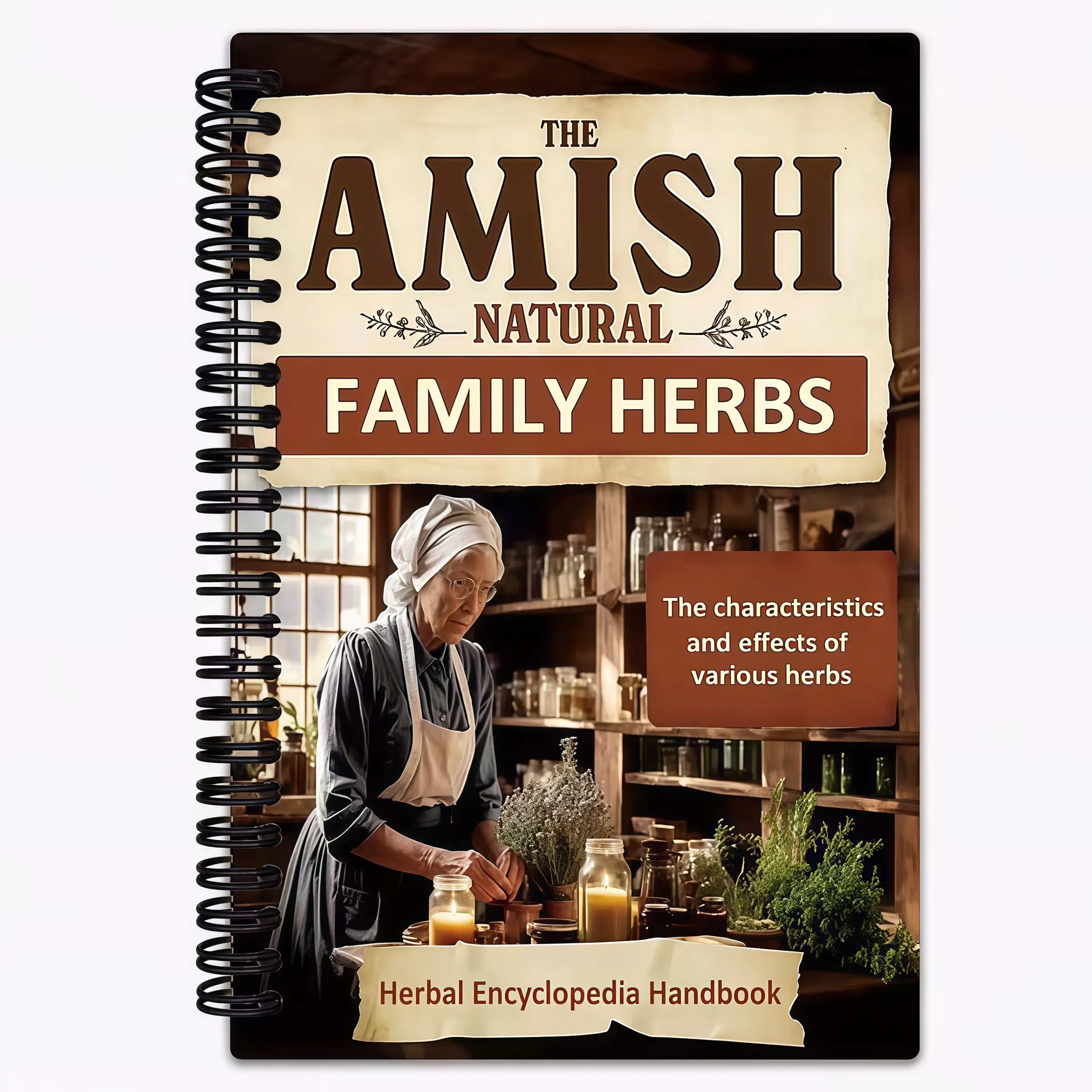 Natural Family Herbal Notebook 50+ pages Herbal Encyclopedia, with annotated herbal photos and remedies No date diary, Undated Journal, suitable for home, kitchen or gift Use for natural health and cooking Spiral bound plan book, Trave, Paper Gifts