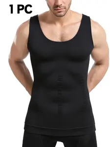 1/2 Pack Men's Compression Slim Fit Body Shaper, Breathable Tummy Control Abdomen Vest Workout Daily Base Layer Undershirt Tank Top