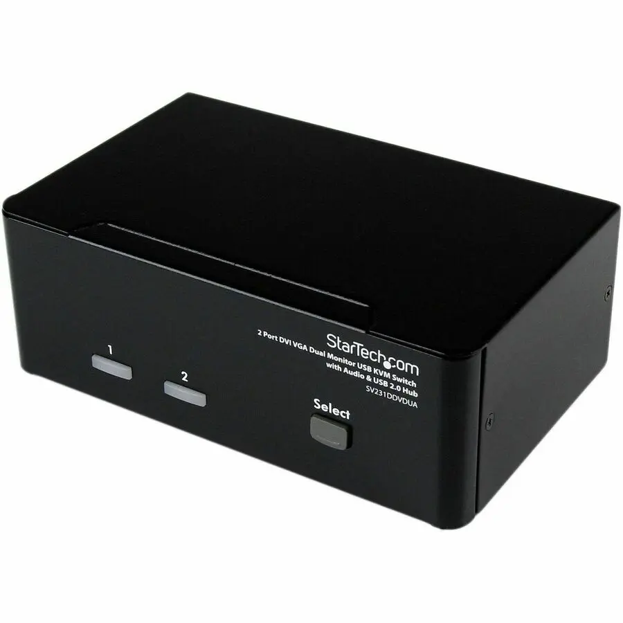 StarTech 2-Port DVI-VGA Dual Monitor KVM Switch with USB Audio, USB 2.0 Hub, Dual Ports & Seamless Switching Capability