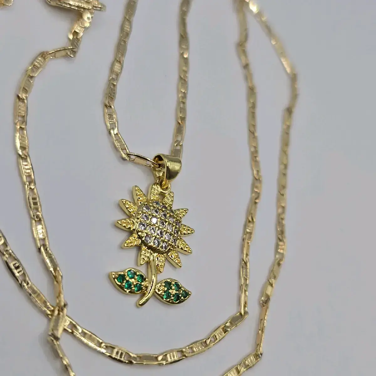 sunflower beautiful style multi-stones new necklace gold-plated 22"inchesGift sunflower beautiful style multi-stones new necklace gold-plated 22"inchesGift