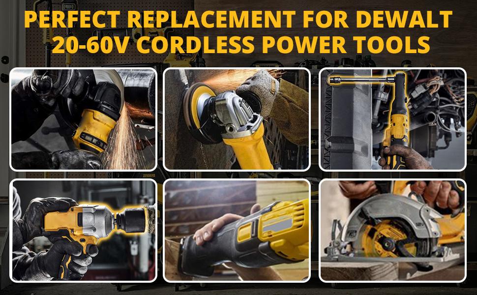 2 Packs 9000mAh 20V/60V MAX Replace for DeWalt DCB606 DCB609 DCB612 Battery Compatible with DeWalt 20V/60V 9.0Ah Batteries, Chargers and Power Tools