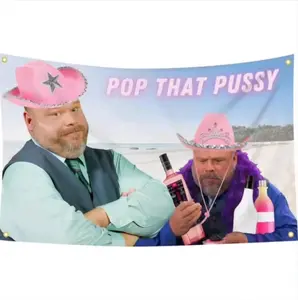 $7 Bertram 3x5 Feet Flag Funny Meme Cow Boy Mantra Tapestry with 4 Brass Grommets forCollege Dorm Room DecorationOutdoor indoor Decor Banner