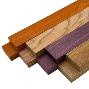 Imported Exotic Hardwood Variety Pack - Padauk, Red Zebrawood, Purpleheart, and Merbau