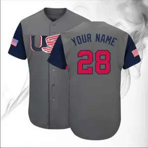 USA Baseball Fan Jersey Custom Name Number Button Front 3D Shirt International Baseball Tournament 2026 Supporter Gift #Baseballjersey