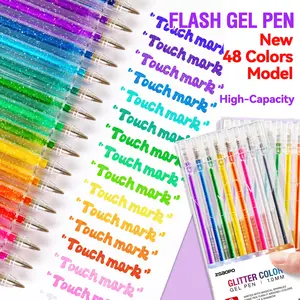 Flash Jelly Pen Set, 8/12/18/24/36/48 Colors Available, Large Capacity 1.0mm Tip, Fast Drying Fluorescent Pens, Waterproof Highlighters, Paint Pens Markers