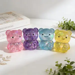 Stress Relieving Toys, Cute Transparent Bear Stress Relief Toy, Soft Jelly Bear Sensory Toy, Perfect Gift for All Holidays
