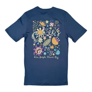 Buc-ee's Live Simple Dream Big Floral T-Shirt, Navy Blue, Short Sleeve 2025