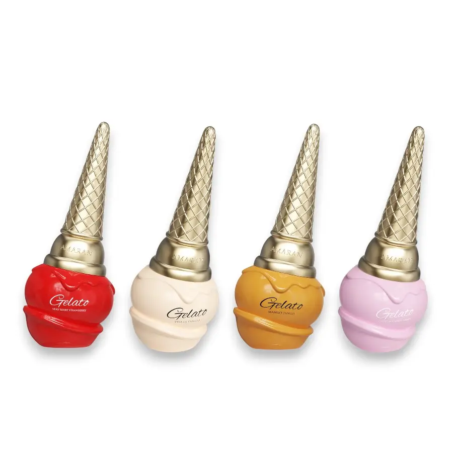 Amaran Bundle | Gelato | Viva La Vanilla + Mango Tango + Cotton Candy Craze + Very Berry Strawberry | Unisex Fragrance | 100 ML - 3.4 OZ | Eau De Parfum | Green Mandarin - Lavender, Lily-of-the-valley & Red Berries