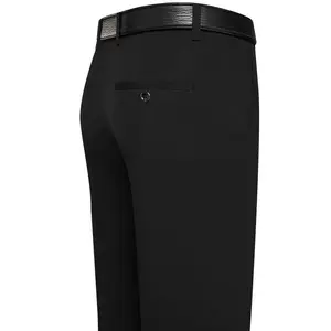 Summer Autumn Thin Trousers Men Formal Dress Suit Pants Work Pants Quality Business Casual Pants Black Wine Red Long Pants Menswear Beige Workwear Plain