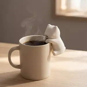 Cat Mug Cooler  Mini Coffee Cooling Fan  Cute Desk Gadge Tumbler Cup Drinkware Bottles