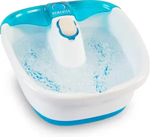 Bubble Mate Foot Spa, Toe Touch Controlled Foot Bath with Invigorating Bubbles and Splash Proof, Raised Massage nodes and Removable Pumice Stone Pack