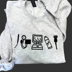 Vascular ultrasoundTechnologist RVT vascular Sonographer Aesthetic Comfort Sweatshirt Casual Crew Neck Casual Comfortable Casual Wear - Cute, Tops, Hoodie