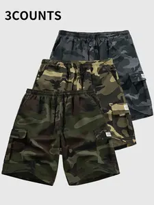 Men's Camo Print Multi-pocket Cargo Shorts, Regular Fit Casual Comfy Shorts for Summer, Men's Bottoms for Daily Wear, Camouflage Shorts