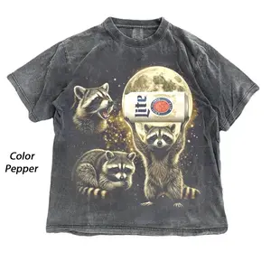 Vintage Raccoon #Millerr Lite Tee, Funny Raccoon Beer Graphic Shirt, Retro Moon Aesthetic Print, Irony Meme Animal Shirt, Menswear, Womenswear