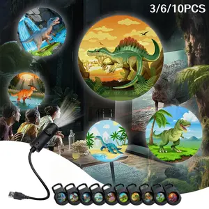 10/6/3 Patterns Dinosaur Animal Projection Light, Modern Dinosaur Projection Night Light, 360° Adjustable, Glowing Pattern-Changing Design, Powered, Perfect for Rooms & Playful Spaces, Dinosaur Room Decor, Indoor Decorative Light, Home Decor Light
