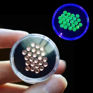 (24) Twenty Four UV Reactive Uranium Glass Pink 3mm Flat-back Rhinestone