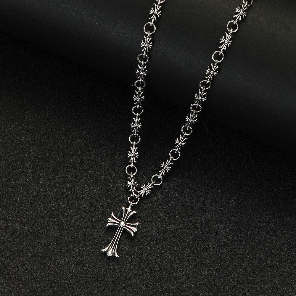 Unisex Vintage Cross Necklace | Silver Stainless Steel Chain Pendant | TikTok Trending Y2K Jewelry