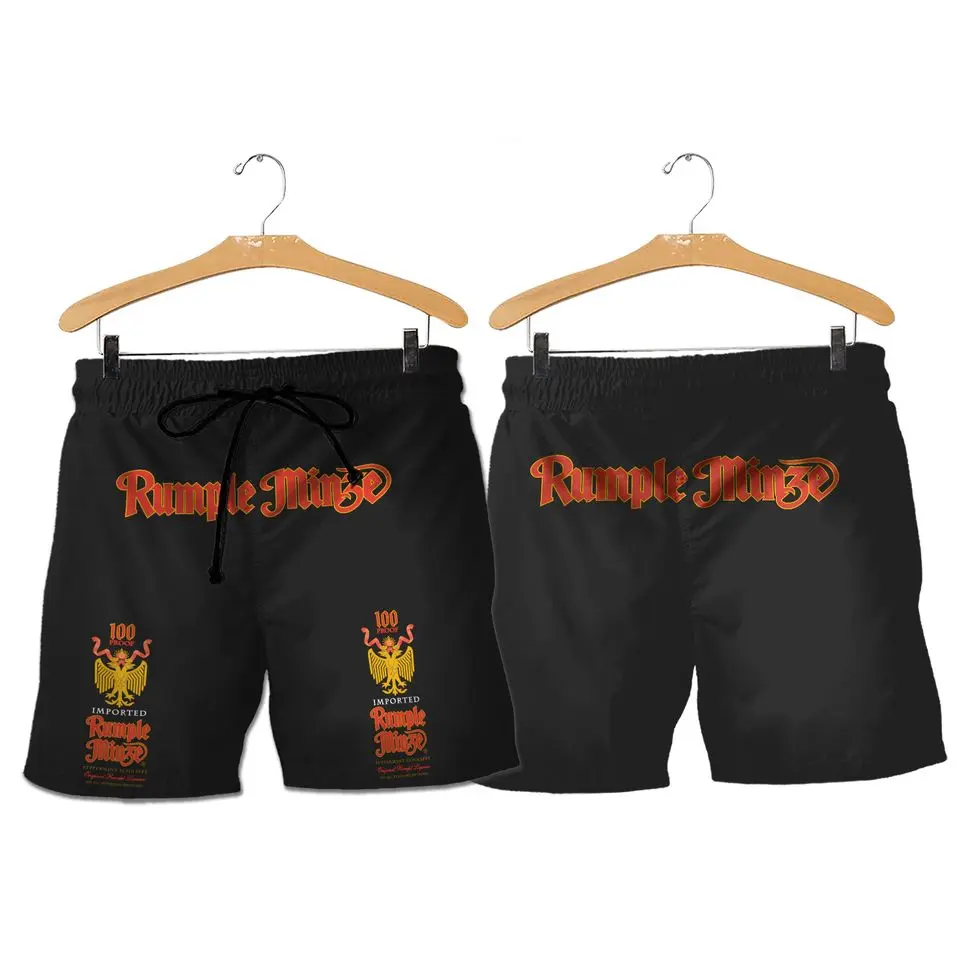 Rumple Minze Hawaiian Shorts for Men, Funny Drinking Beach Shorts, Horizontal Text Swim Trunks, Tropical Vacation Swimwear, Summer Beach Outfit, Pool Party Beachwear, Lake Day Outfit, Gift for Liquor Lovers, Beach Vacation Shorts