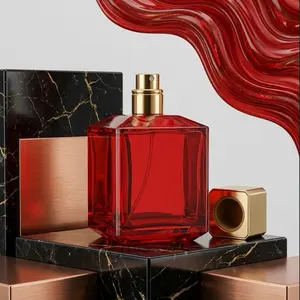 RED Empty Travel Perfume Atomizer Bottle – Refillable 3.4 oz Spray for Fragrance & Cologne – Leak-Proof Portable Scent Pump