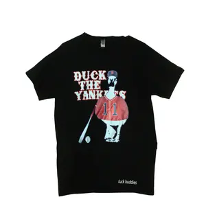 Duck the Yankees Tee Shirt - Casual Classic Unisex Cotton T-Shirt with White Duck Graphic, Short Sleeve, Medium Fabric
