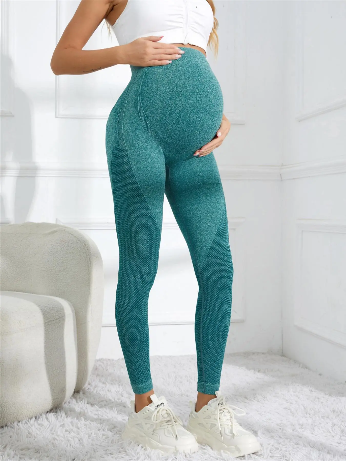 Women's Plain High Waist Maternity Leggings, Comfy Breathable Sweat-absorbing Quick Drying High Stretch Skinny Pants, Ladies Maternity Clothing, Pregnancy Clothes, Pregnancy Bottoms, Maternity Apparel, Maternity Wear