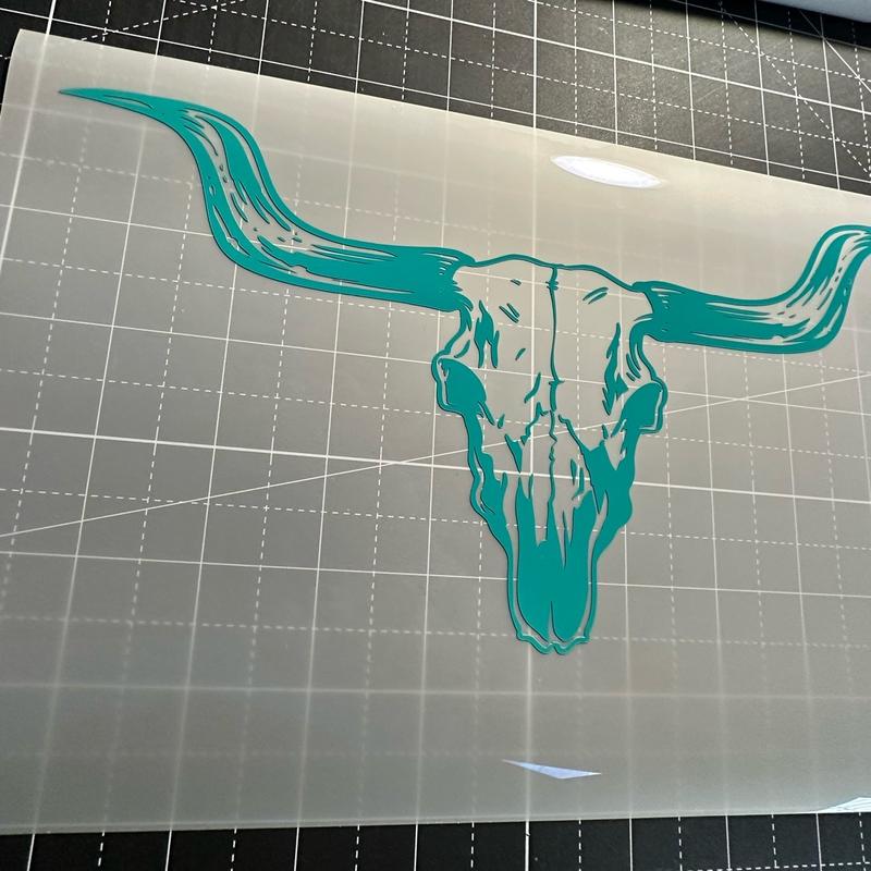 Weatherproof Vinyl Decal for Trucks or Cars Smaller Bull Skull Design 12x6 Inches Vehicle Exterior Decoration Durable and Versatile