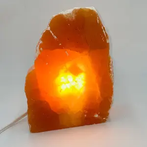 Raw Orange Selenite Lamp
