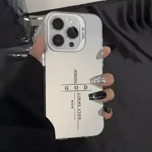 Case for iPhone 16 Pro Max 15 Plus 14 13 12 11 XS XR Creative Trendy Cross Design Pattern Shockproof Anti-Scratch Stylish Smartphone Cover Screen Protector Black
