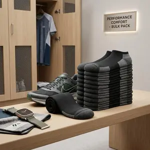 Men's 12 Pack Cushioned Ankle Socks - Low Cut Breathable Casual Socks for Shoe Size 6-11, Comfortable Everyday Wear, Lightweight Soft Fabric, Perfect for Daily Use, Sports, and Leisure Activities