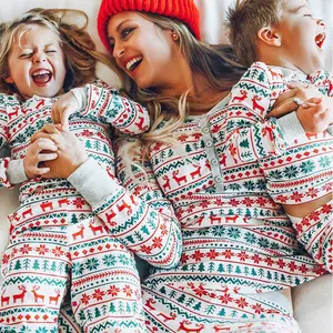 Christmas Pajamas Family Matching New Year Father Mother Kids Baby Look Clothes Set Dad
