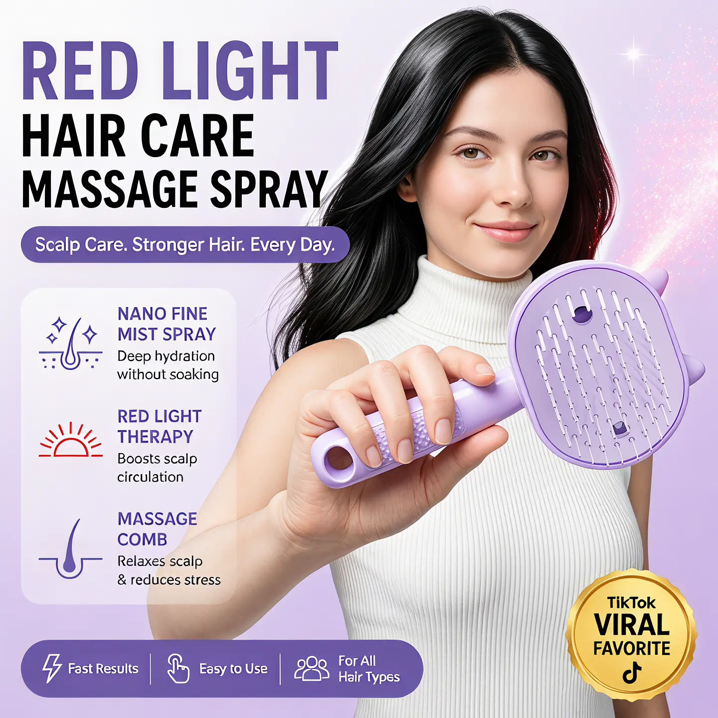 2026 Latest Electric Steam Hairbrush – Rechargeable Steam Straightening Brush for Smooth, Nourished, and Static-Free Hair (Reduces Frizz)