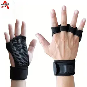 ApexSportGear Anti-slip Weight Lifting Gloves for Men & Women, 1 Pair Strength Training Gloves with Four-Finger Design, M L XL Sizes, Fitness Accessories
