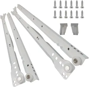 20 Inch Euro Slides, Pack of 2, for Face-Frame and Frameless Cabinets. 75lbs Capacity Cold Rolled Steel, Powder Coated. Choose Length by Drawer Box and not Cabinet Depth. Includes Brackets & Screws