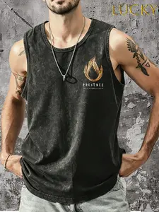 Retro religious “Psalms” tank top with a “God’s Atmosphere” theme featuring a golden cross pattern for a sacred vibe; Christian tank top symbolizing Jehovah as one’s shepherd—comfort, protection, and faith.