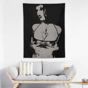 Black Metal Aesthetic Tapestry, Corpse Paint Wall Hanging, Raw Underground Metal Room Decor, Dark Arts Grunge Wall Art, Edgy Gothic Bedroom Backdrop, Black and White Metalhead Decor