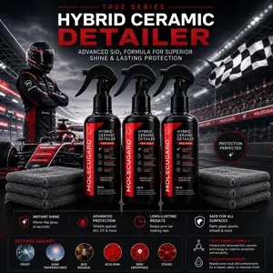 MolecuGard Hybrid Ceramic Coating Spray for Cars,  Hydrophobic Car Wax Spray, High Gloss Shine, Water Beading Paint Protection, Quick Detailer for Paint, Glass, Plastic, Car shine, Wheels & Trim 250ml
