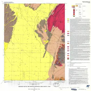 Enoch Quadrangle, Utah - Geologic Map 1976