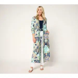 Studio Park x Terri Conn Regular Printed Button Front Woven Duster