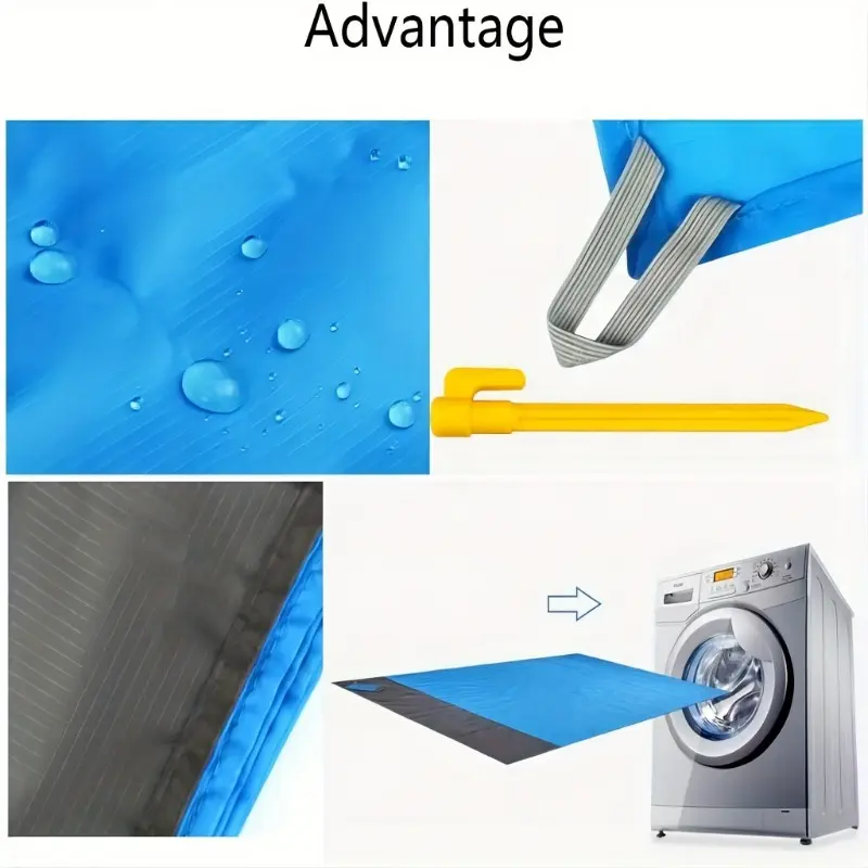 Extra large beach sand blanket 82.68x78.74 inches, fast drying and durable polyester fiber, suitable for travel, camping, hiking and picnicking, Camping Supplies, Hiking Essentials