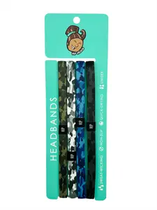 Camo Print Set 4-Pack Non-Slip Thin Headbands