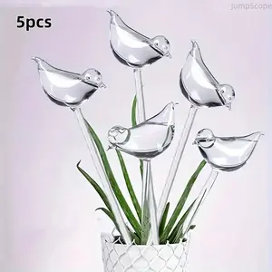 5Pcs Bird Shaped Self Watering Globes, Automatic Drip Irrigation Stakes, Decorative Plant Waterer for Indoor Outdoor Potted Plants Bonsai
