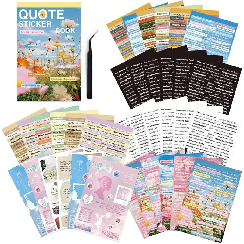 PRSTINCOL 2800-Pc Motivational Quote Adhesive Vinyl Stickers - 48 Sheets of Inspirational Quotes, Die-Cut Craft Stickers for Journals, DIY Scrapbooking Materials | TikTokShopJumpstartSale Positive Affirmations