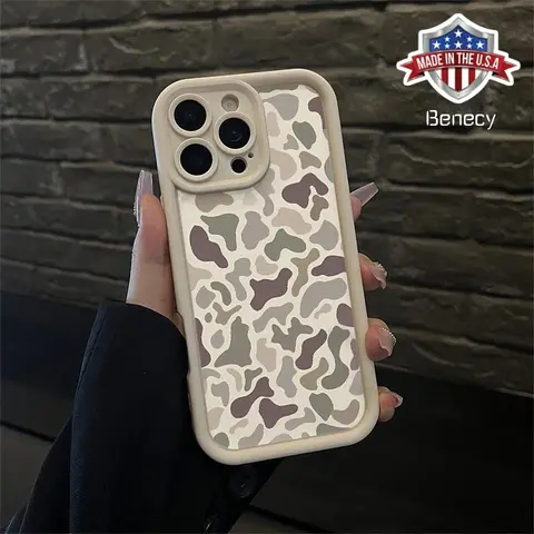 Cristnu Camouflage Pattern TPU Flexible Casing for iPhone 17,16 Plus,16 Pro Max,15 Pro Max,14,13,12,11,XR,XS - Stylish, Non-Slip Cellphone Protection Accessory, Phone Accessories