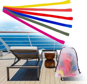 Towel Bands for Cruise Beach Chairs 6 Color 16.14 inch Lengthened Stretch Silicone Pool Essentials 2025 Clips Alternative Accessories for Lounger Boat Ship Must Have Stuff for Women Girl Family Drawstring Resistant