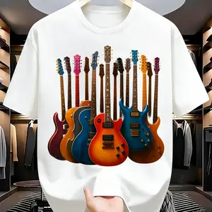 US Local Shipping | Iconic Electric Guitar Collection Tee | Men's T-shirt | Rock n Roll Musician Fit | A must-have for every guitarist and music fan! #GuitarLife #RocknRoll