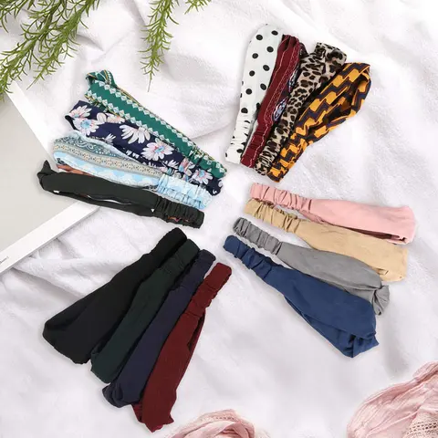 VRbest Women's Romantic Boho Crisscross Headbands - Vintage Floral Twisted Elastic Hair Accessories (Random Color & Style; Contact Seller First If Gift Is Missing), Romantic Boho Headbands